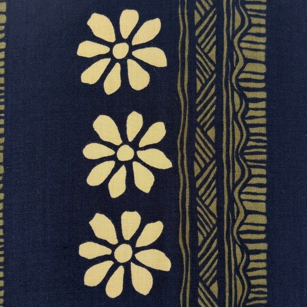 Passports of Pier 1 Imports 90s Vintage Bohemian Floral A-Line Midi Dress Navy S - Picture 6 of 11